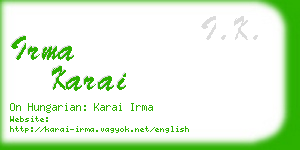irma karai business card